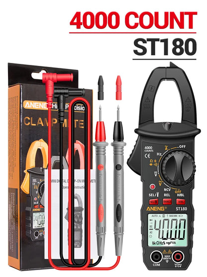 ANENG ST180 AC Current Clamp Meter  Digital 4000 Counts Multimeter Ammeter Voltage Tester Car Amp Hz Capacitance NCV Ohm Tool Beauty World Shop