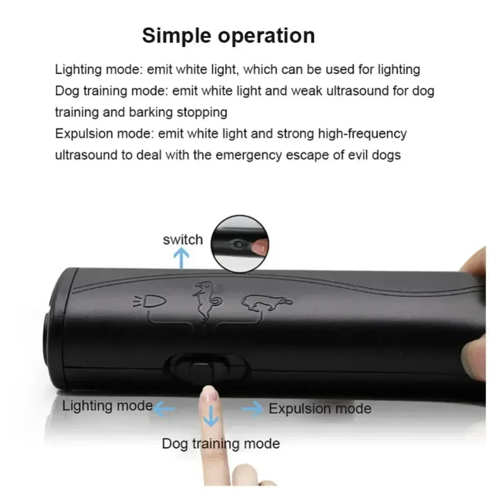 New Ultrasonic Pet Dog Repeller Anti Barking Stop Bark Training Device High Power Dog Training Repellents Without Battery Pet Beauty World Shop