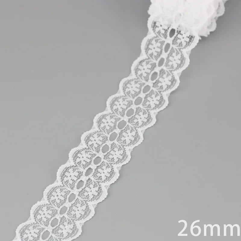 (5 yards/roll) white Lace ribbon fabric Webbing Decoration Lovely gift packing polyester Material Home Accessories Store