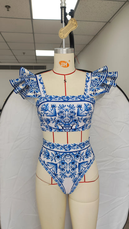 2026 New Sexy Ruffle Bikini Set Printed Brazilian Biquini Women Swimwear Skirt Bathing Suit Girls Summer Beachwear Dress Beauty World Shop