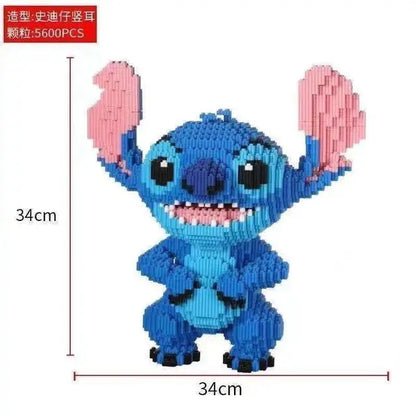 Herocross Disney Building Block Stitch Giant Stitzer Assembly Toy Children's Birthday Gift Puzzle Desktop Decoration Beauty World Shop