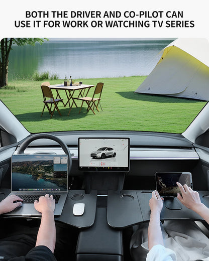 YZ For Tesla Model 3 Highlan Modle Y X S 2018-2026  Steering Wheel Laptop Tray Travel Desk Portable Office Table Car Accessories Beauty World Shop