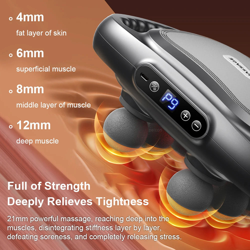 Fascia Massage Gun High Frequency Muscle Massager Gun Body Back Waist Shoulder Massage Machine 16 Heads Professional Fascia Gun Beauty World Shop
