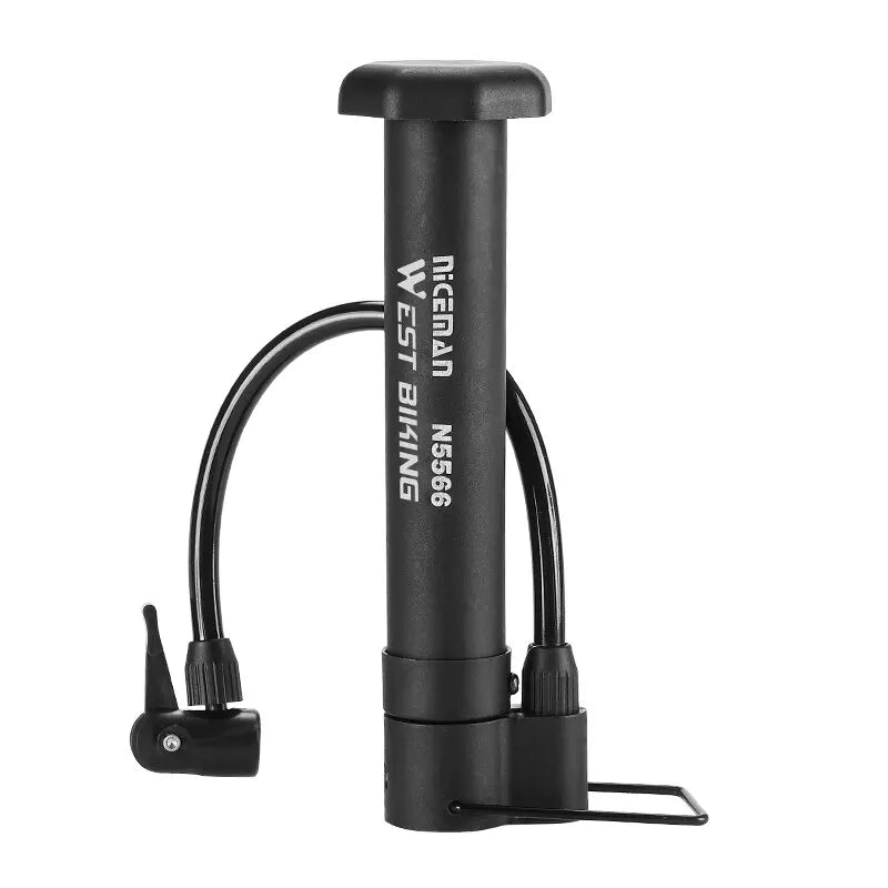 WEST BIKING 80 PSI MTB Bicycle Pump Bike Manual Air Pump Balloon Tire Inflator Schrader Valve Floor Pump Cycling Accesories