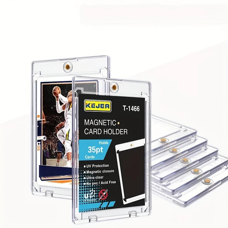 10 Pieces of 35Pt Clear Magnetic Card Storage Boxes, Hard Plastic Storage Boxes, Uv-Resistant Acrylic Magnetic Card Holders, Top Magnetic Closure, Ideal for Baseball Cards, Collectors and Players, Baseball Display Box Beauty World Shop