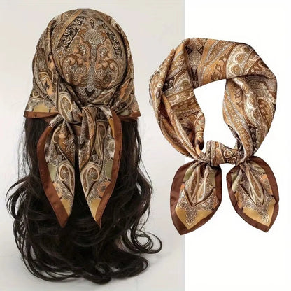 2025 New Fashion Luxury Printed Square Shawl Women 70x70cm Pashmina Silk Scarf Neck Headband Bandana Beauty World Shop