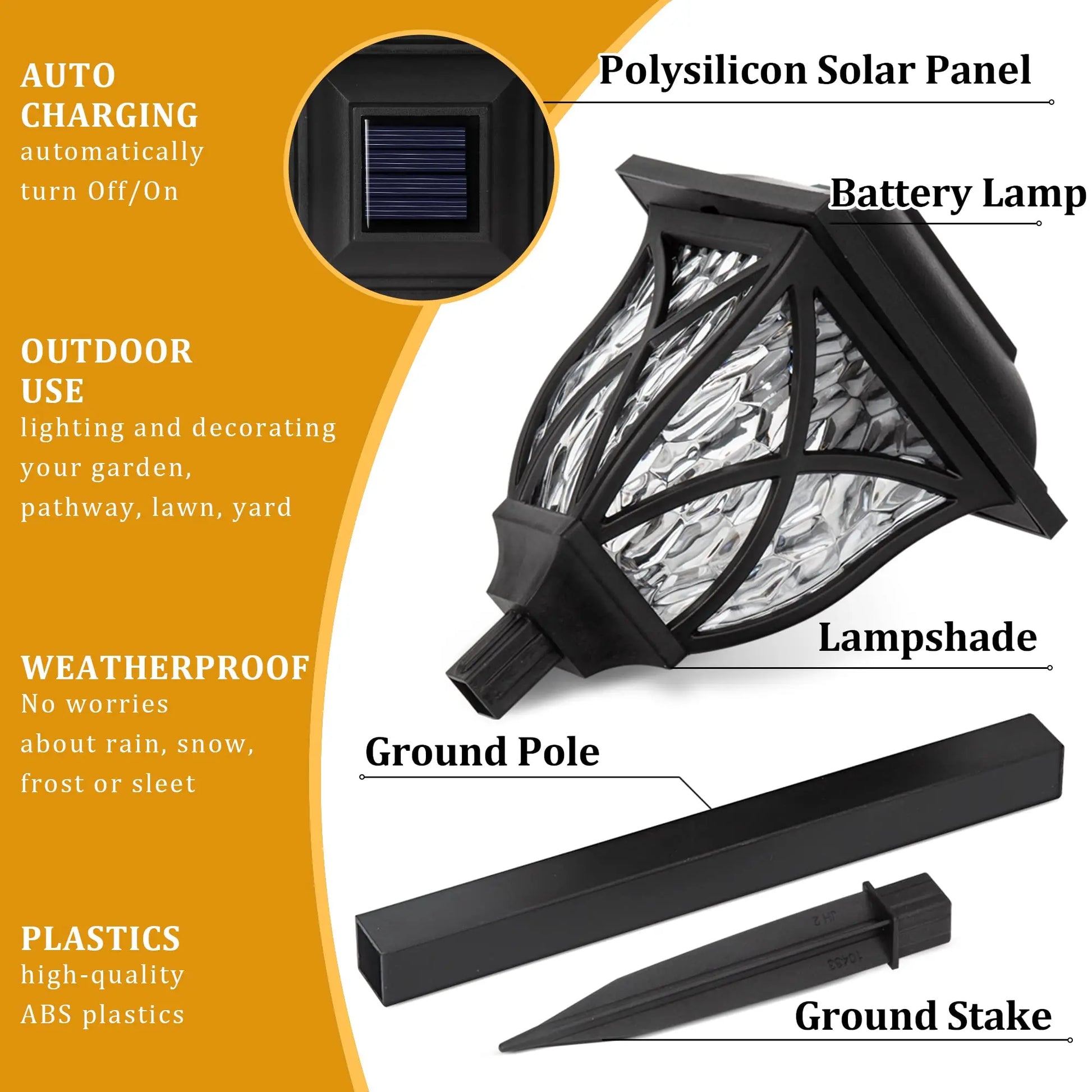 2pcs Led Solar Lawn Lights Outdoor Lamp Waterproof Warm Light Garden Courtyard For Walkway Path Villa Landscape Lights Beauty World Shop