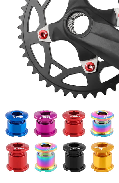MUQZI 4/5PCS Chainring Bolts Single Double Chainring Screws Mountain Road MTB Bike Crank Bolts 6.5/8.5mm Beauty World Shop