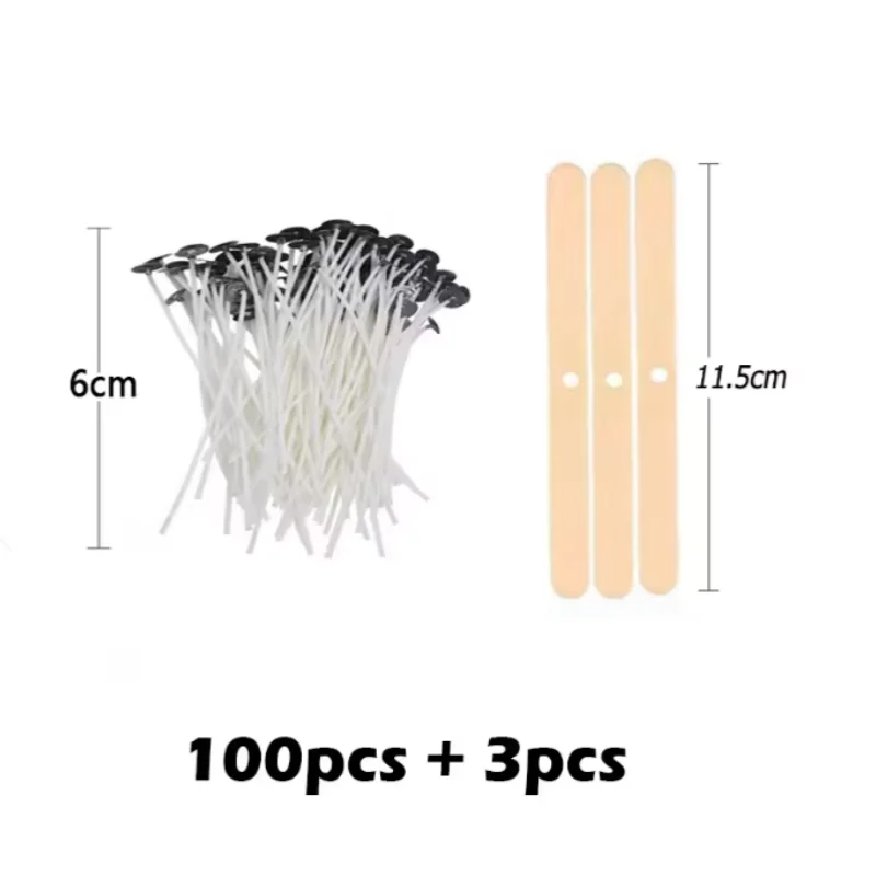 100pcs Waxed Cotton Candle Wicks Set with Stand Original Smokeless Candle Wicks Soy Oil Wax Core Woven Making Candles Supplies Beauty World Shop