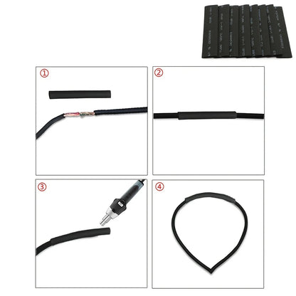 127Pcs Heat Shrink Tube Sleeving Tubing Assortment Kit Electrical Connection Electrical Wire Wrap Cable Waterproof Shrinkage 2:1 Beauty World Shop