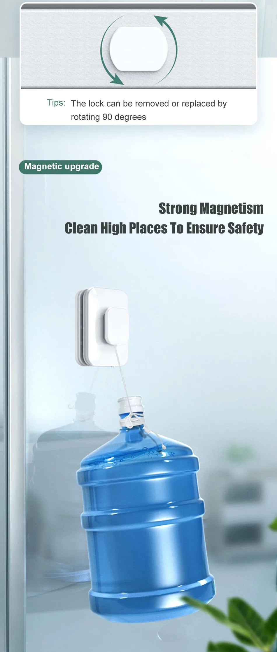 NEW Magnetic Window Cleaner Double-sided Window Cleaning Brush Glass Wiper Cleaning Tools Outside Window Cleaner For High Rise Beauty World Shop