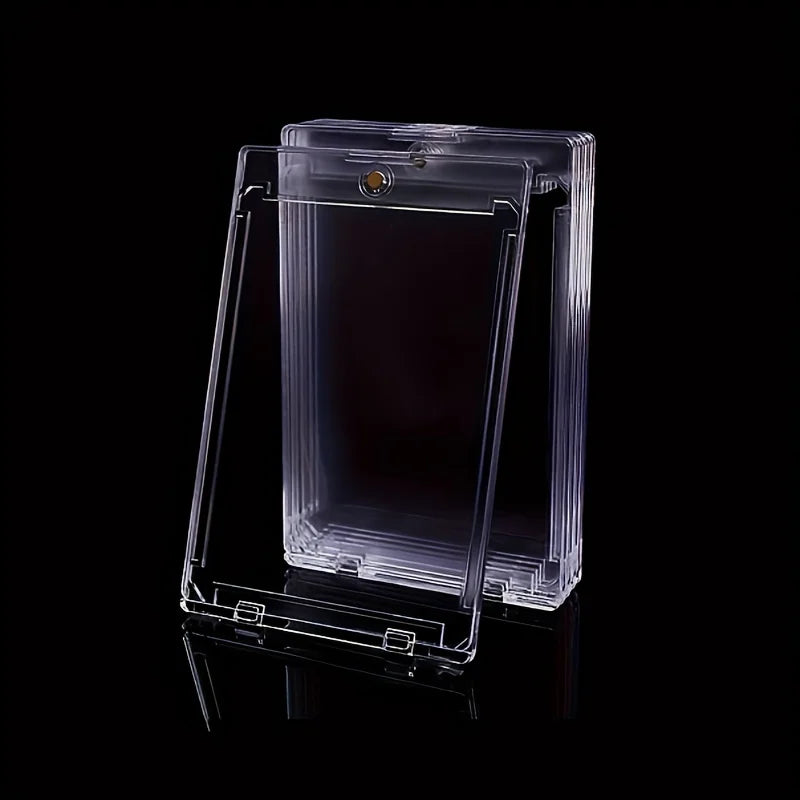 10 Pieces of 35Pt Clear Magnetic Card Storage Boxes, Hard Plastic Storage Boxes, Uv-Resistant Acrylic Magnetic Card Holders, Top Magnetic Closure, Ideal for Baseball Cards, Collectors and Players, Baseball Display Box Beauty World Shop