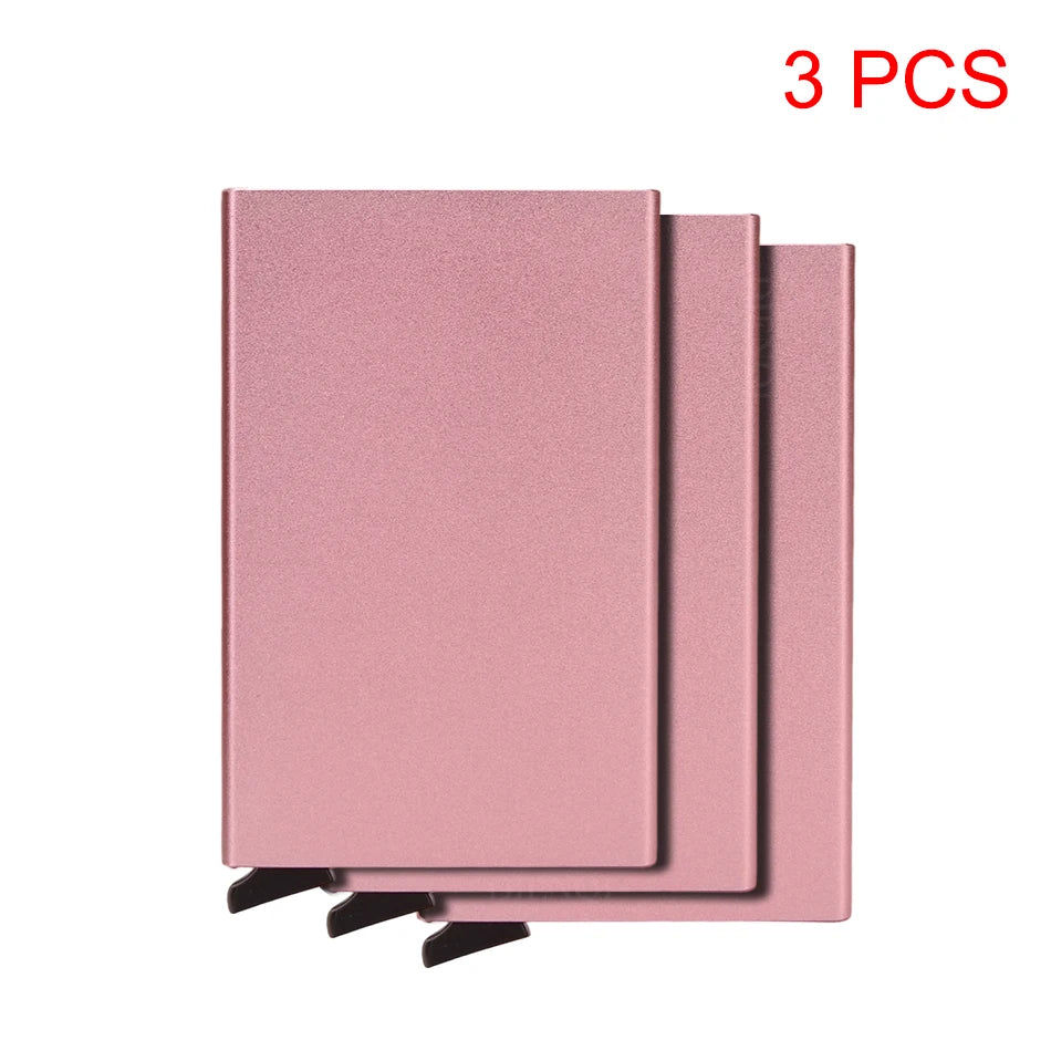 Rfid Credit Card Holder Metal Thin Slim Smart Wallet Men Women Wallets Pop Up Minimalist Small Black Purse Mini Walets for Men Beauty World Shop