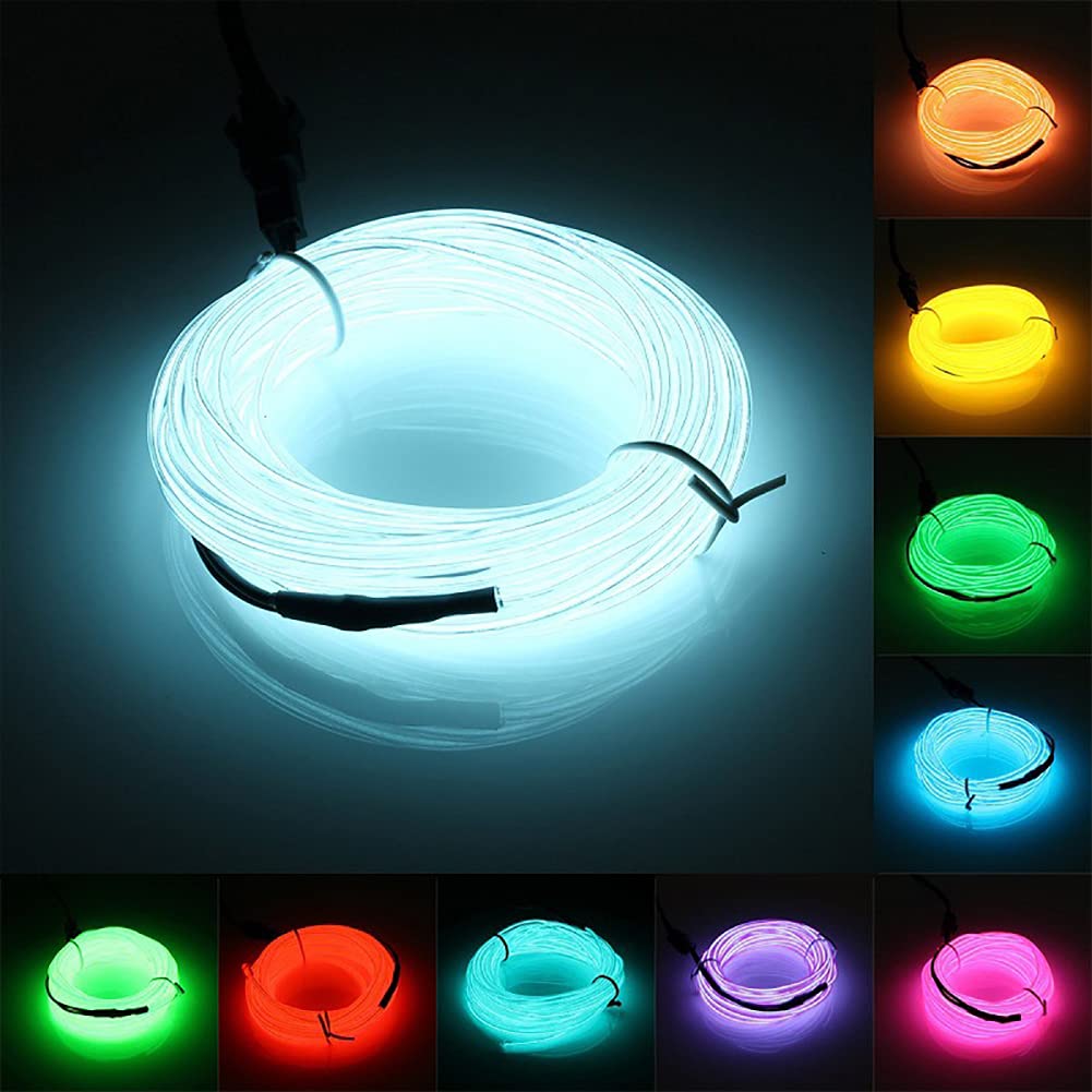 5M Car Interior Led Strip Light Neon EL Wiring Decorative Lamp For Auto DIY Flexible Ambient Light USB Party Atmosphere Diode Beauty World Shop