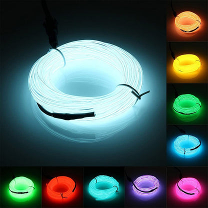5M Car Interior Led Strip Light Neon EL Wiring Decorative Lamp For Auto DIY Flexible Ambient Light USB Party Atmosphere Diode Beauty World Shop