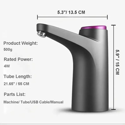 Portable 5-gallon Water Dispenser with USB Charging-Automatic Electric Pump Suitable for Home, Office, and Outdoor Use Beauty World Shop