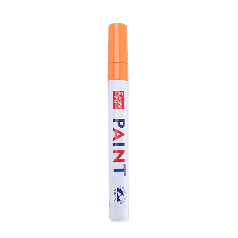 Car Paint Pen Waterproof Car Wheel Tire Oily Painting Mark Pen Auto Rubber Tyre Tread CD Metal Permanent Paint Marker Beauty World Shop