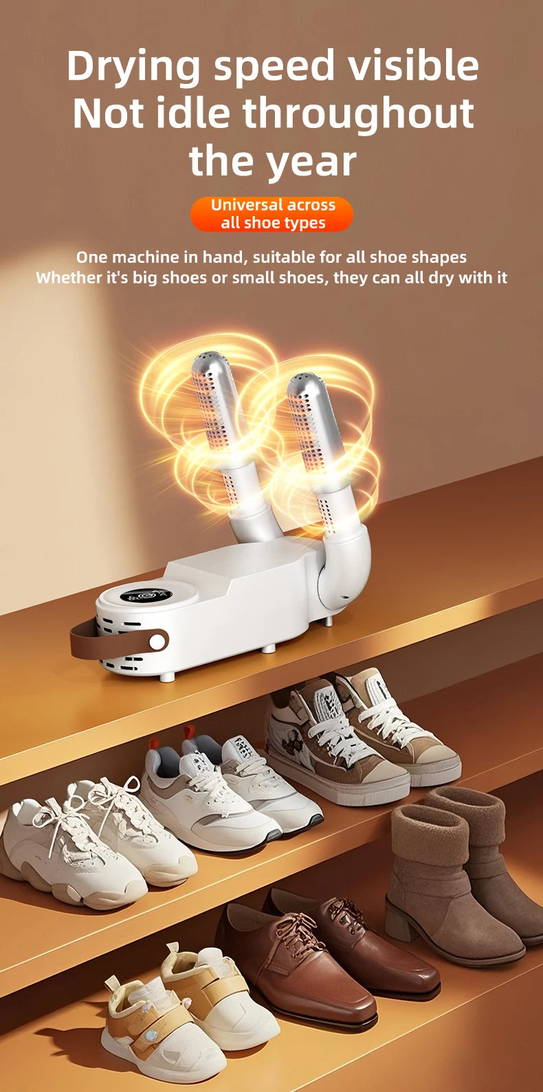 HOMEFISH Intelligent Shoe Dryer Quick Drying Deodorizing Sterilizing Adjustable Timer Household Shoe Warmer And Heater Beauty World Shop
