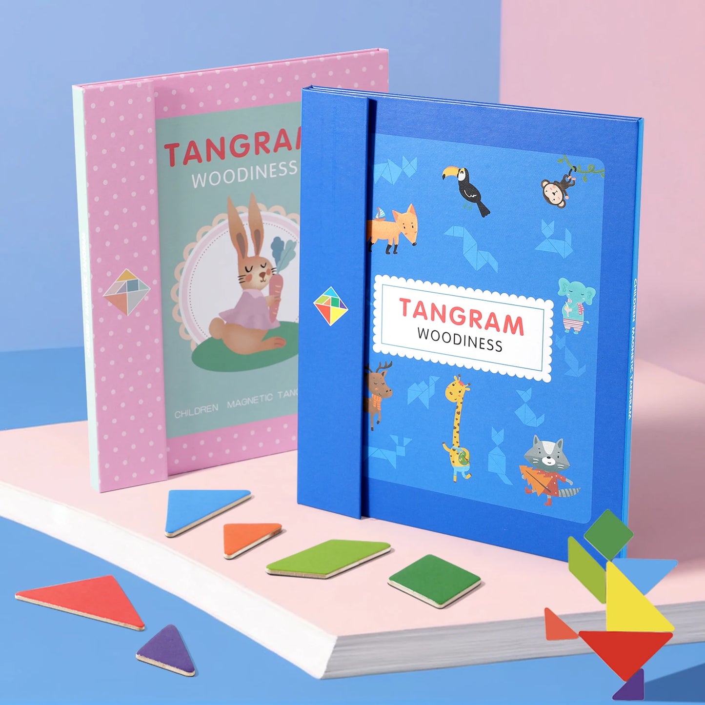 Magnetic Wooden Tangram Block Puzzle Game for Kids - Montessori Educational Intelligence Jigsaw Children's Gift Beauty Fashion