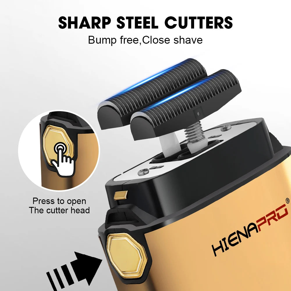 HIENA Shaving Machine Men Electric Shaver Hair Clipper Rechargeable Metal Housing Pro Electric Shaver for Men Electric Home Beauty World Shop