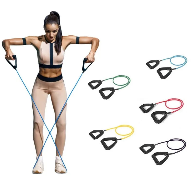 10-30LB Tube Band Pull Rope Resistance Bands With Handles Exercise Workout For Men Women Strength Training Equipment At Home Beauty Fashion
