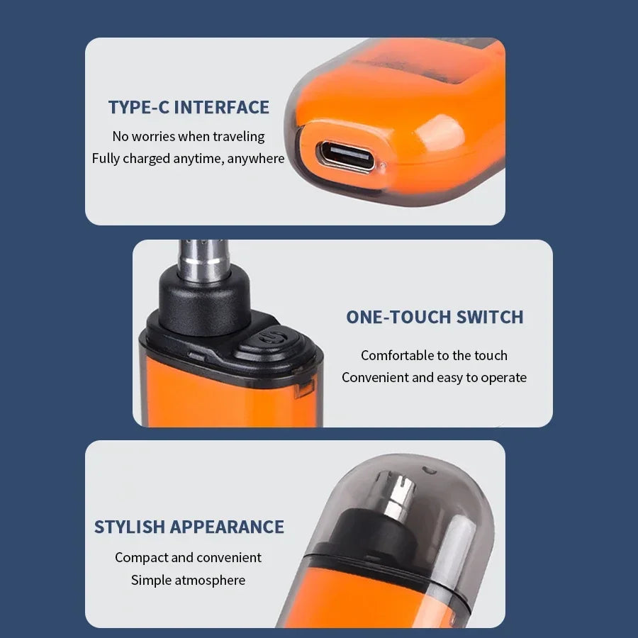 2 In 1 Electric Portable Ear And Nose Hair Trimmer Clipper 2024 Professional Painless Portable Eyebrow For Men Beauty World Shop