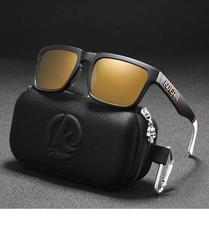 KDEAM Men's Polarized Sunglasses Square Casual Outdoors Sun Glasses Women Unisex Sunglass For Couple With Zipper Case Beauty World Shop