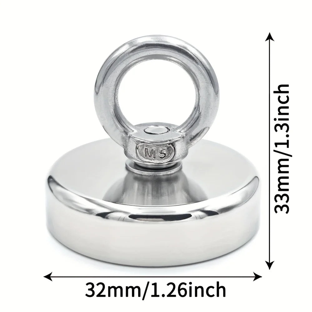 D16~D42mm Super Strong Neodymium Fishing Hook N52 Heavy Duty Rare Earth Neodymium with Countersunk Hole Eyebolt Salvage Magnetic Beauty World Shop