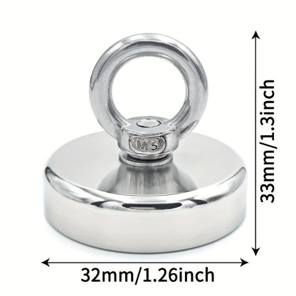 D16~D42mm Super Strong Neodymium Fishing Hook N52 Heavy Duty Rare Earth Neodymium with Countersunk Hole Eyebolt Salvage Magnetic Beauty World Shop