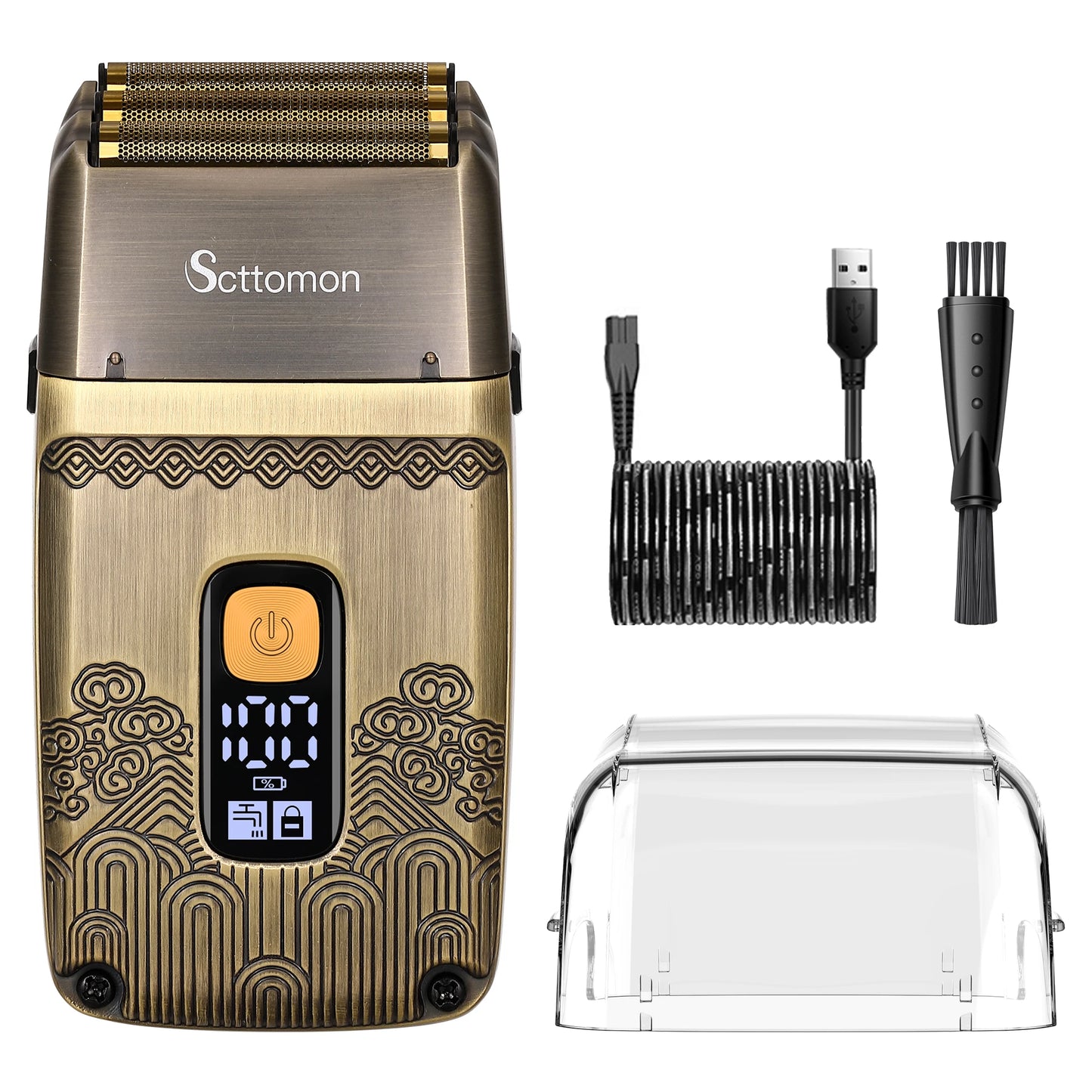 HATTEKER Shaver Professional Electric Razor Shaving Machine Waterproof Beard Trimmer Metal Razor Digital Display Shavers for Men