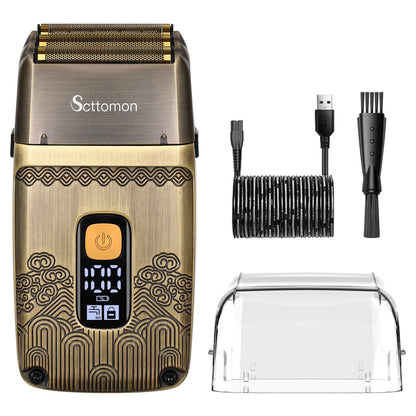 HATTEKER Shaver Professional Electric Razor Shaving Machine Waterproof Beard Trimmer Metal Razor Digital Display Shavers for Men