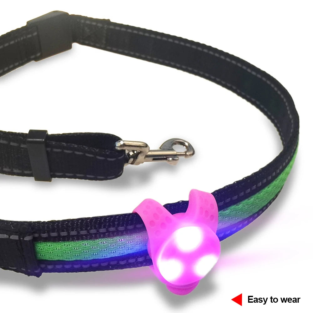 Pet Led Silicone Rubber Pendant Safety Flashing Glow Light Blinking Led Collar Luminous Pendant For Pet Dog Puppy Necklace Beauty World Shop