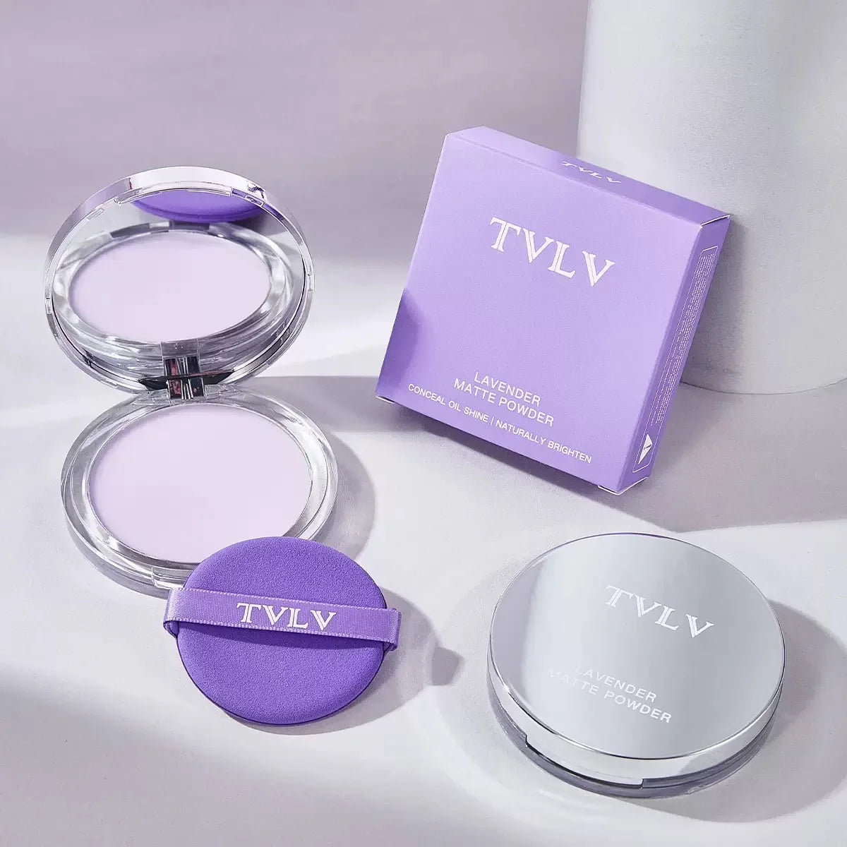 1PC Violet Cream To Powder Skin-friendly Skin Natural Face Long Lasting Oil-controlling Contouring Powder Cosmetics Beauty Trend Shop