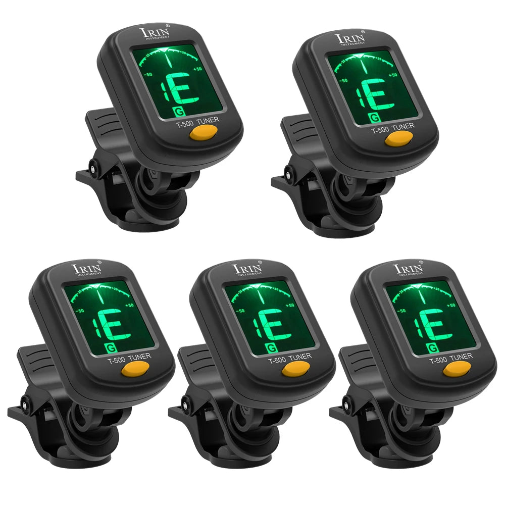 IRIN T-500 Guitar Tuner Rotatable Clip-on Tuner LCD Display for Chromatic Acoustic Guitar Bass Ukulele Guitar Parts & Accessory Beauty World Shop