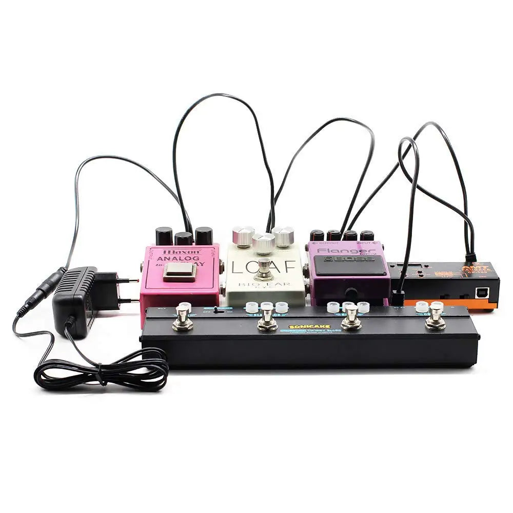 Miwayer Daisy Chain Cables 1 to 2-10 Ways Guitar Effect Pedal Power Supply Adapter 9V DC 1A Reinforced Noiseless Center Negative Beauty World Shop