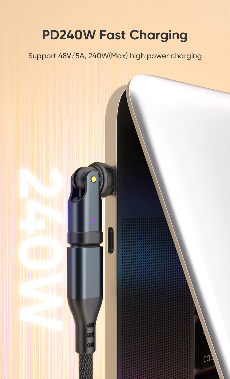 AUFU PD240W USB C to Type C OTG Adapter 540 Rotation 5A Fast Charge Cable Converter for iPhone 16 MacBook Samsung Xiaomi Laptop Beauty World Shop