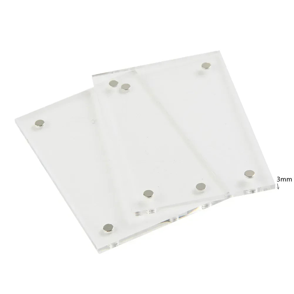 1 Pc Transparent Photo Frame Acrylic Magnetic Display Frame Poster Display Stand 3/5mm For Room Desk Home Decoration Beauty World Shop