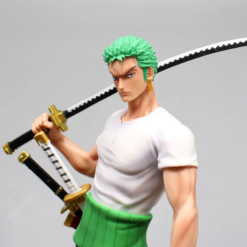 25cm/9.84in Anime One Piece Figure Roronoa Zoro Figure PVC Statue Collectible Model Toys Gifts Beauty World Shop