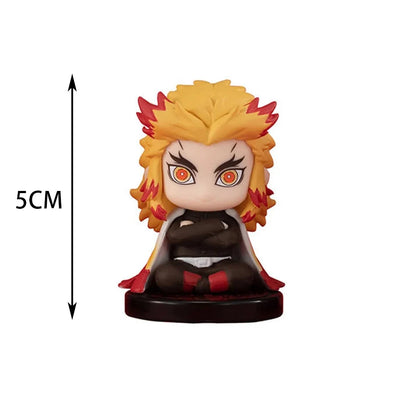 5 Style/Set Q Version Demon Slayer Sitting Ghost Doll Tanjiro Nidouzi Inosuke Zenizu Figure Action Figure Movie Model Toys Doll Beauty World Shop