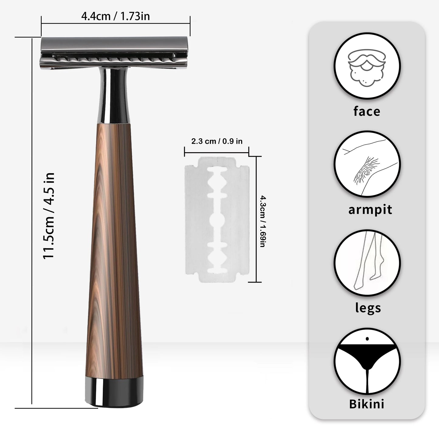 Double Edge Safety Razor, Zinc Alloy Handle Razor with 5 Swiss Stainless Steel Blades, Heavy Duty Eco-Friendly Razor f Beauty World Shop