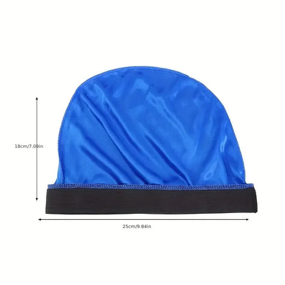 3PCS/LOT Men Silky Durag Long Tail Pirate Hat Headband Turban Dome Wave Cap Unisex Wig Cap Elastic Band Satin Bonnet Beauty World Shop