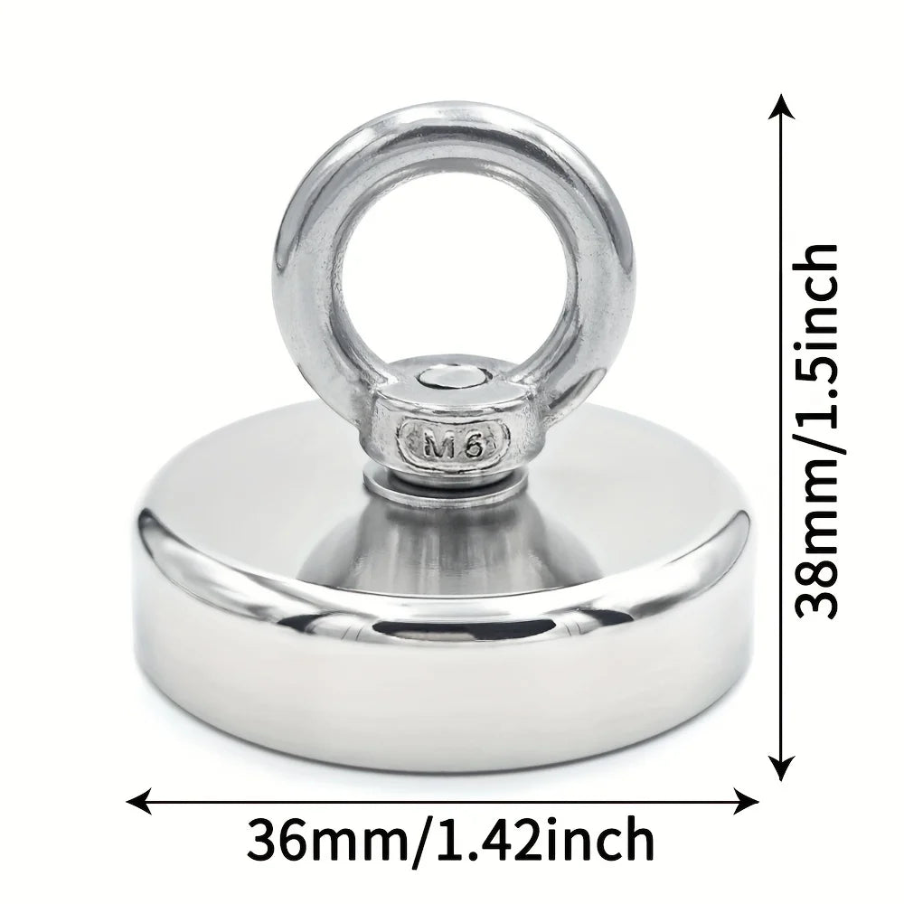 D16~D42mm Super Strong Neodymium Fishing Hook N52 Heavy Duty Rare Earth Neodymium with Countersunk Hole Eyebolt Salvage Magnetic Beauty World Shop