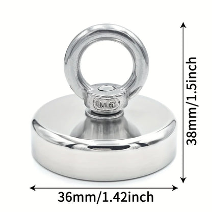 D16~D42mm Super Strong Neodymium Fishing Hook N52 Heavy Duty Rare Earth Neodymium with Countersunk Hole Eyebolt Salvage Magnetic Beauty World Shop