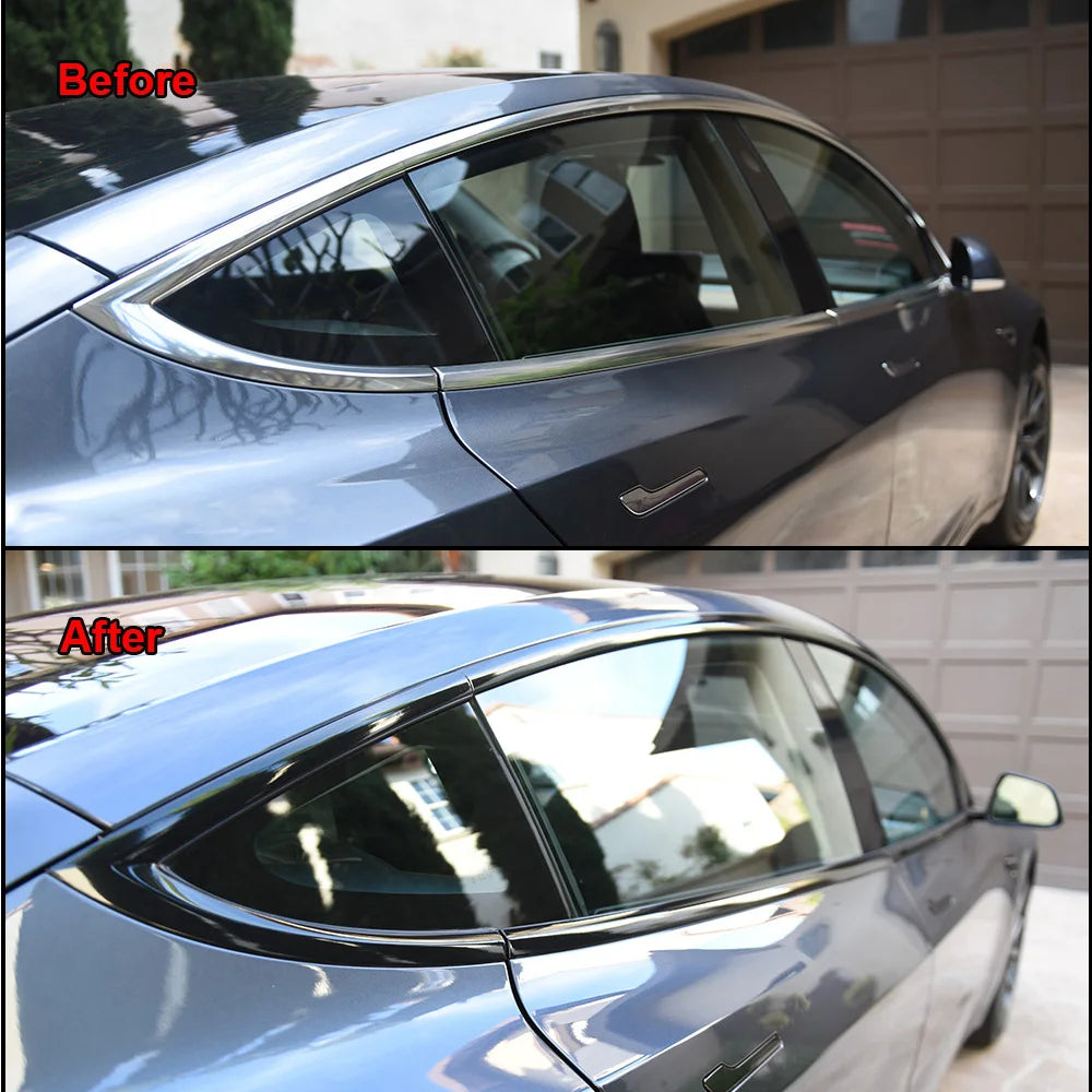 3/5/7/10CM Glossy Black Vinyl Stripes Chrome Delete Vinyl Window Trim Film For Car Interior Hood Roof Pillar Beauty World Shop
