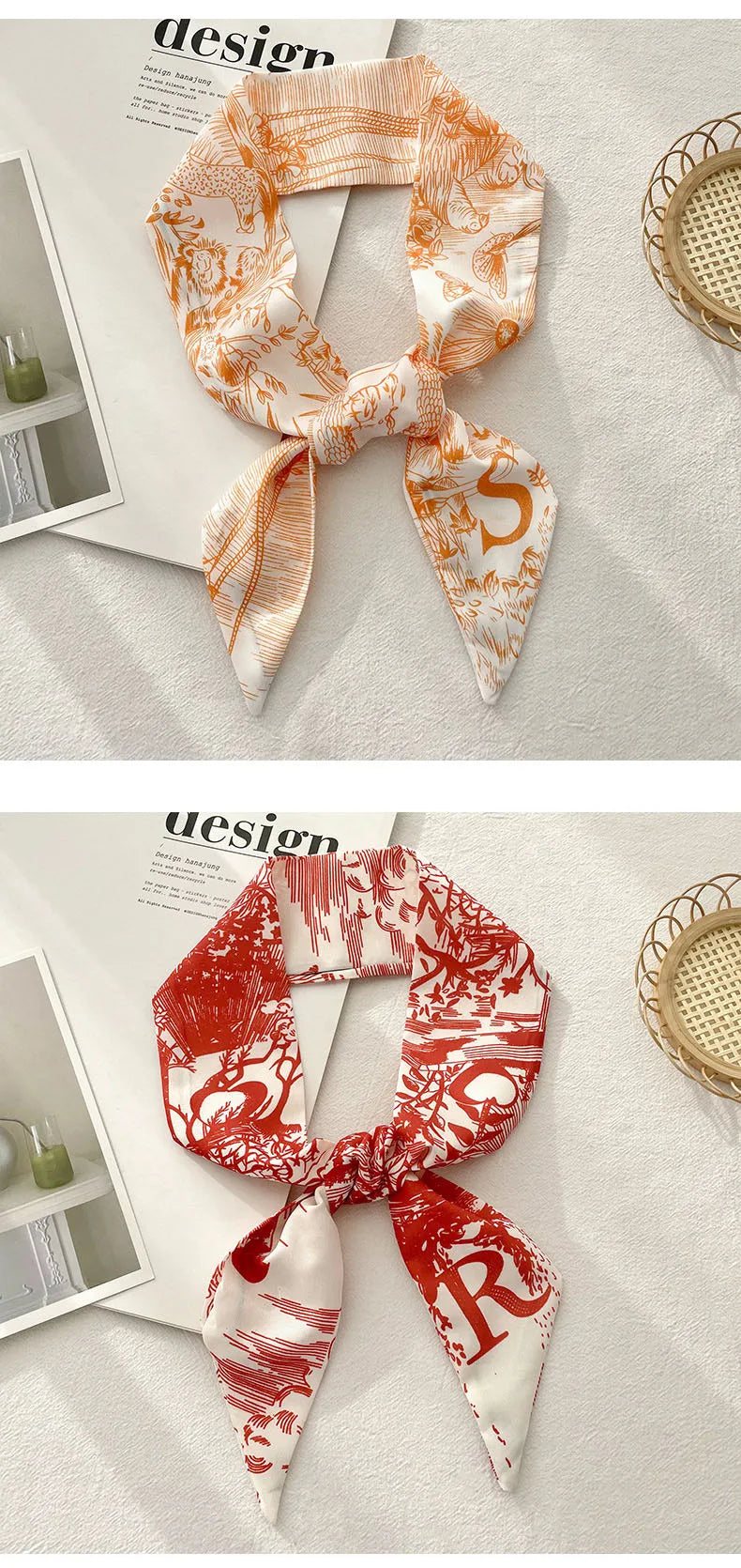 26 Letters Tarot Constellation Bag Scarf Twill Silk Scarves Women New Neckerchief Hair Headbands Beauty World Shop