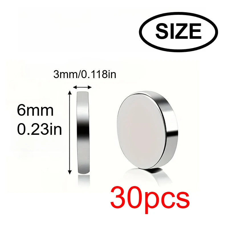 10x3/6x3mm mini whiteboard magnet, widely used in Halloween DIY, refrigerator stickers warehouse tool classification bag buttons Beauty World Shop