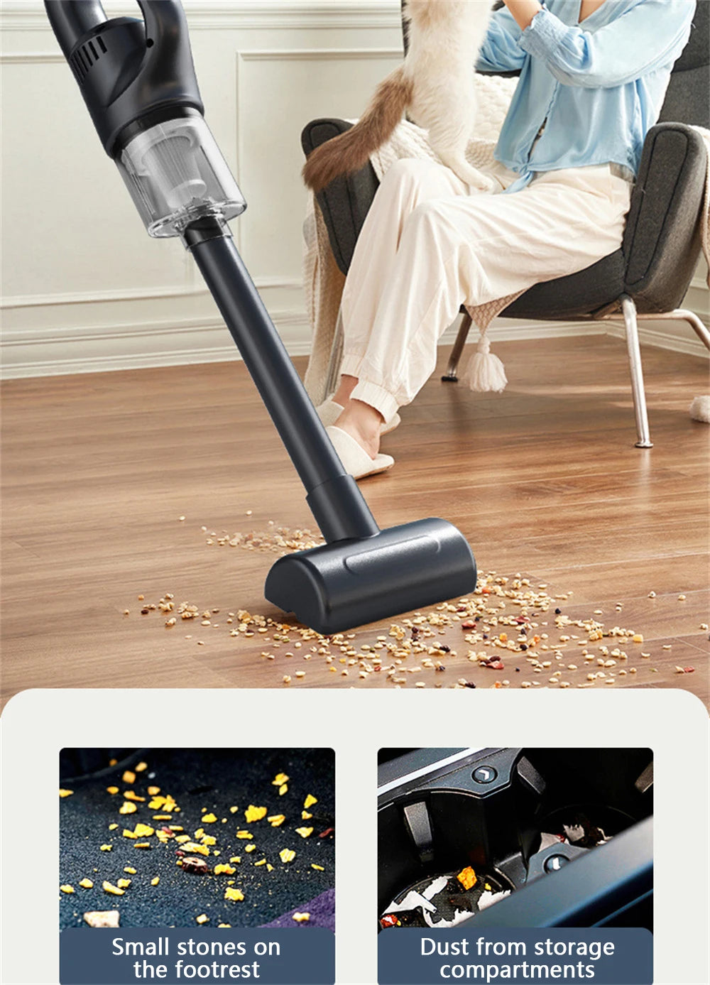 Wireless Handheld Vacuum Cleaner Cordless Handheld Chargeable Auto Vacuum for Home & Car & Pet Mini Vacuum Cleaner 50000Pa Beauty World Shop