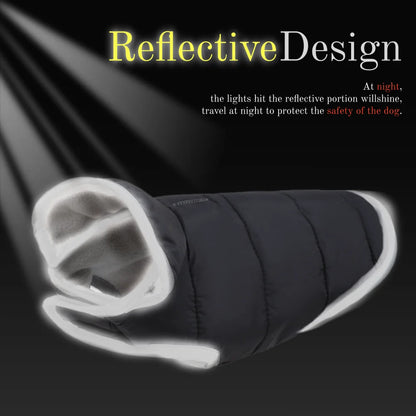 Reflective Pet Jacket With Leash Hole Reversible Waterproof Dog Outfits For Small Medium Dogs Cat Warm Chihuahua Vest For Winter