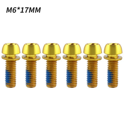 MUQZI 6pcs M6x17mm Disc Brake Caliper Bolts Bike Stem Bolt MTB Crank Arm Screw With Washer Bicycle Parts Beauty World Shop