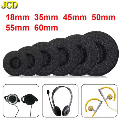 10pcs 18mm 35mm 45mm 50mm 55mm 60mm Headphones Replacement Memory Foam Ear Pads Sponge Cushion Covers Earphone Protective Sleeve